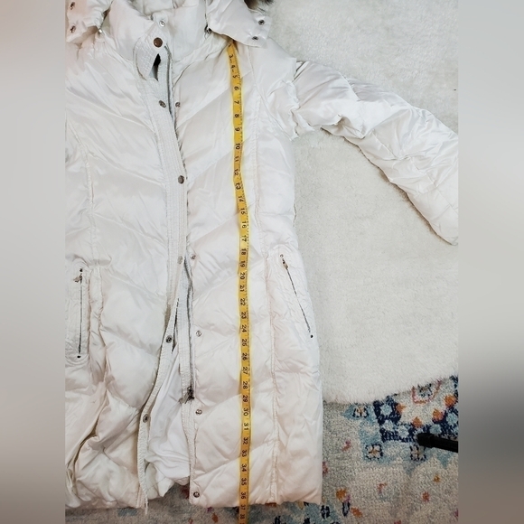 DANIER leather womens white long goose down jacket. Size xs. EUC - Picture 12 of 13